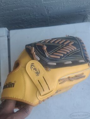 Men’s Yellow and Black Leather Franklin Baseball Glove